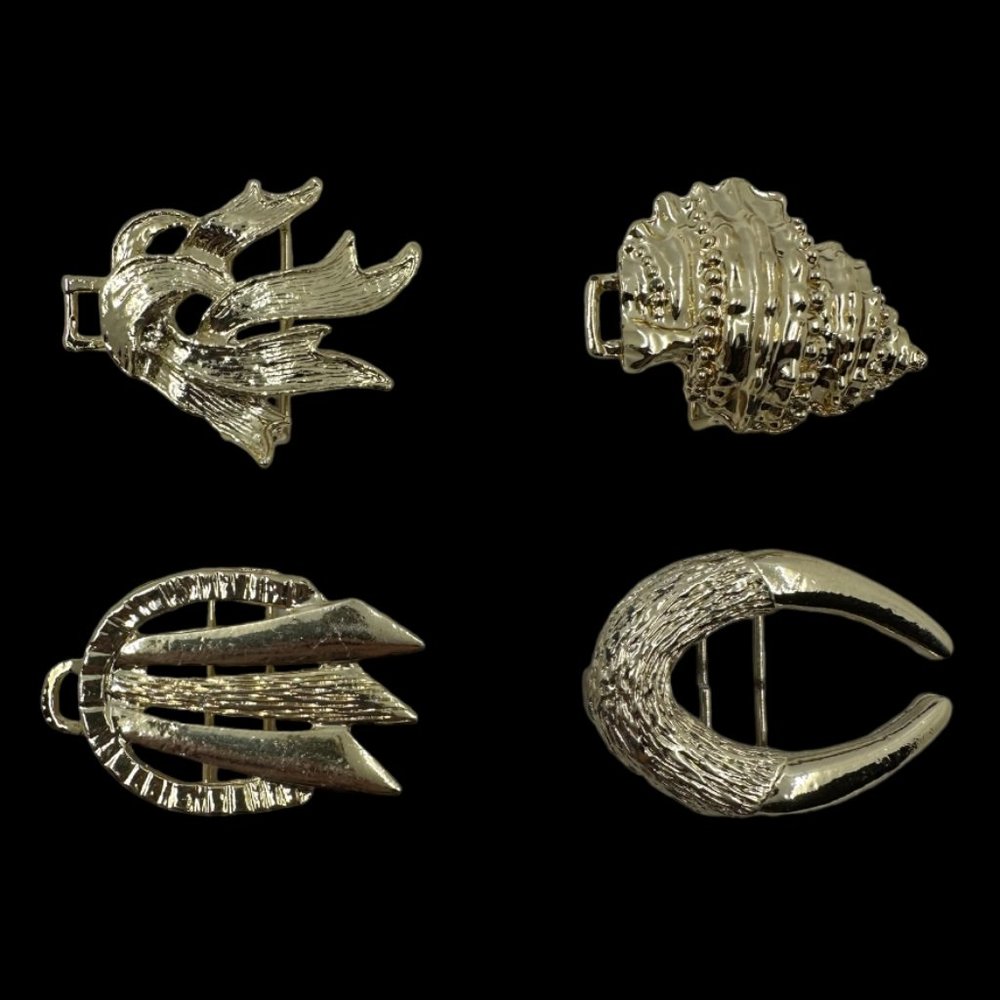 Vintage Gold Tone 4-piece Scarf Clips